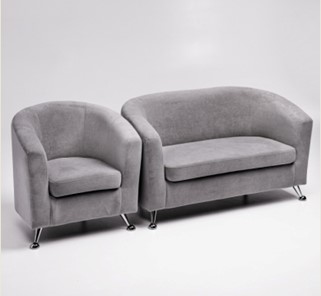 Комплект мебели Брамс  цвет серый диван 2Д + кресло в Архангельске