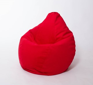 Кресло-мешок Груша большое, велюр однотон, красное в Архангельске