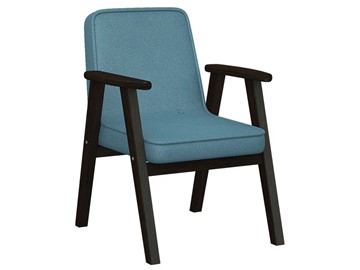 Кресло Ретро ткань голубой, каркас венге в Архангельске