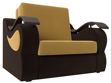 Кресло-кровать Меркурий (60), Желтый\коричневый (Микровельвет\Экокожа) в Архангельске