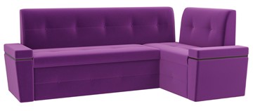 Раскладной кухонный диван Деметра угловой, Фиолетовый (микровельвет) в Архангельске