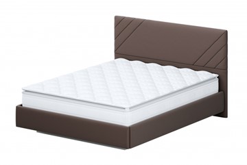 Спальная кровать №2 (универсальная 1,6х2,0) серия №2, венге/венге ткань/лайн венге ткань в Архангельске