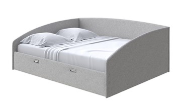 Двуспальная кровать Bono 180х200, Искусственная шерсть (Лама Светло-серый) в Архангельске