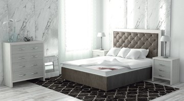 Кровать 2-х спальная Сарма Манхэттен 160х200 (с основанием), высота спинки - 140 см в Архангельске
