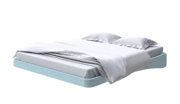 Кровать двуспальная парящая 180х200, Велюр (Scandi Cotton 20 Голубой Лед) в Архангельске