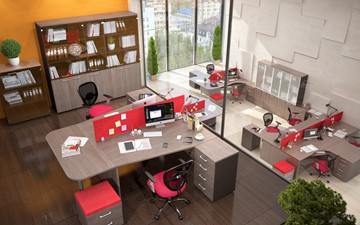 Набор мебели в офис Xten с большим шкафом для документов для 2 сотрудников в Архангельске - предосмотр 3