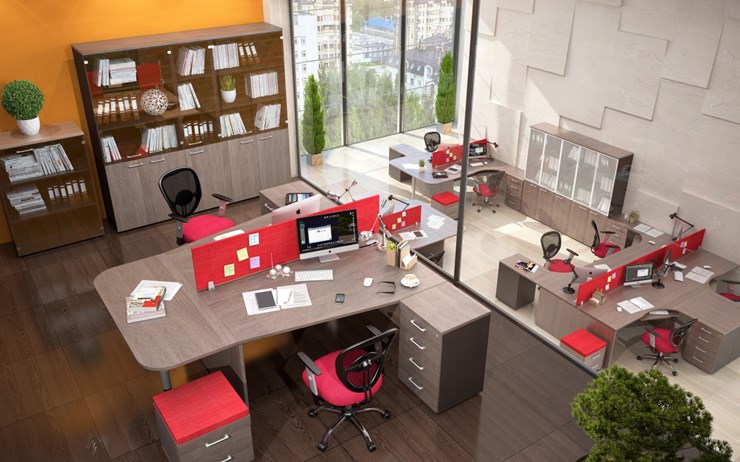 Набор мебели в офис Xten с большим шкафом для документов для 2 сотрудников в Архангельске - изображение 3