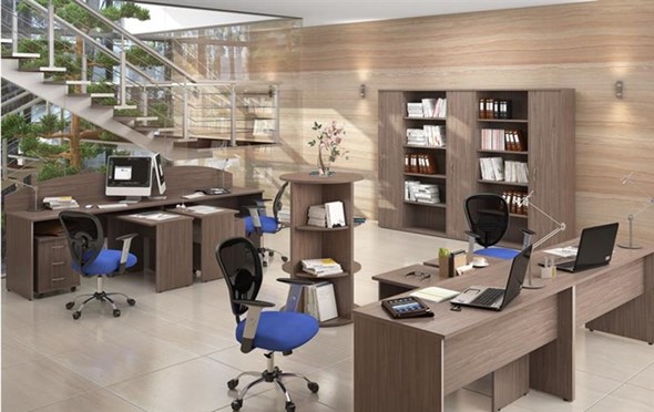 Комплект офисной мебели IMAGO книжные шкафы, 4 рабочих места в Архангельске - изображение