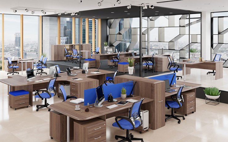Комплект офисной мебели Wave 1, два рабочих места в Архангельске - изображение
