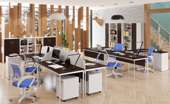 Офисный набор мебели Imago S - два стола, две тумбы в Архангельске - изображение
