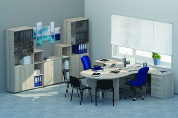 Офисный комплект мебели Twin для 2 сотрудников с совмещенными столами в Архангельске