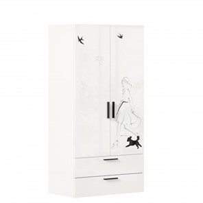 Шкаф 2-створчатый комбинированный Джоли ЛД 535.040, Серый шелк в Архангельске