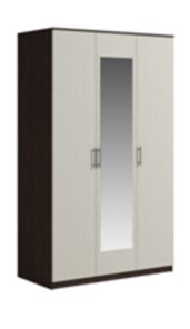 Шкаф 3 двери Genesis Светлана, с зеркалом, венге/дуб молочный в Архангельске