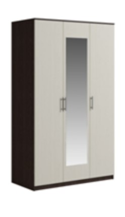 Шкаф 3 двери Светлана, с зеркалом, венге/дуб молочный в Архангельске - изображение