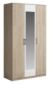 Шкаф 3 двери Genesis Светлана, с зеркалом, белый/дуб сонома в Архангельске