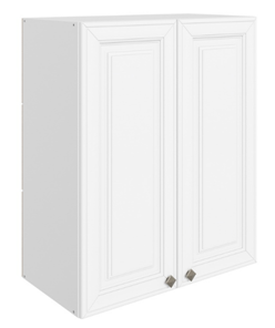 Шкаф на кухню Мишель L600 H720 (2 дв. гл.) эмаль (белый/белый) в Архангельске