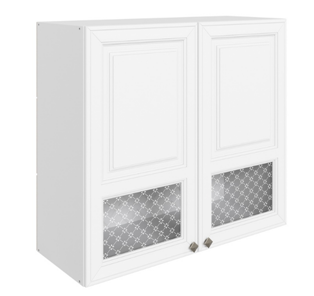 Кухонный шкаф Мишель L800 H720 (2 дв. окош.) эмаль (белый/белый) в Архангельске