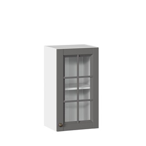 Шкаф кухонный Амели-3 400 со стеклом ЛД 299.320.000.024, Белый/Оникс серый в Архангельске