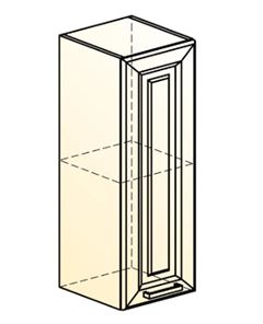 Кухонный шкаф Атланта L200 H720 (1 дв. гл.) эмаль (белый/белый глянец патина золото) в Архангельске - предосмотр 1