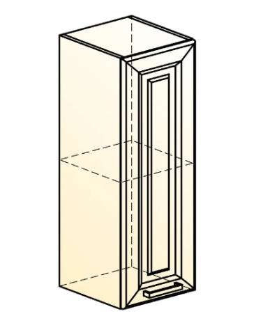 Кухонный шкаф Атланта L200 H720 (1 дв. гл.) эмаль (белый/белый глянец патина золото) в Архангельске - изображение 1