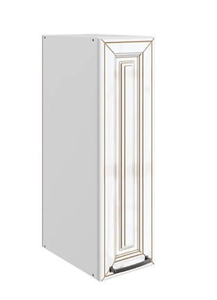 Кухонный шкаф Атланта L200 H720 (1 дв. гл.) эмаль (белый/белый глянец патина золото) в Архангельске - изображение