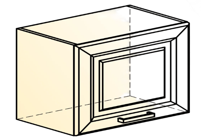 Шкаф кухонный Атланта L500 Н360 (1 дв. гл.) эмаль (белый/белый глянец патина золото) в Архангельске - изображение 1