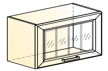 Навесной кухонный шкаф Атланта L600 Н360 (1 дв. рам.) эмаль (белый/белый глянец патина золото) в Архангельске - предосмотр 1