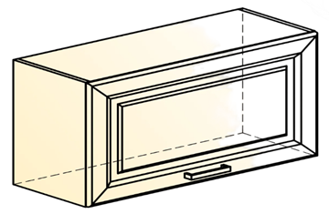 Шкаф на кухню Атланта L800 Н360 (1 дв. гл.) эмаль (белый/белый глянец патина золото) в Архангельске - предосмотр 1