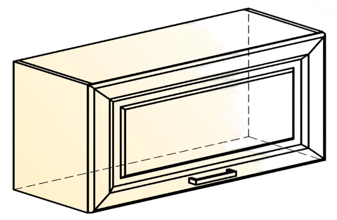 Шкаф на кухню Атланта L800 Н360 (1 дв. гл.) эмаль (белый/белый глянец патина золото) в Архангельске - изображение 1