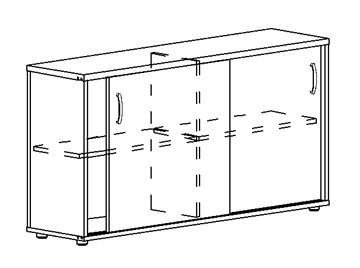 Шкаф-купе низкий Albero, для 2-х столов 60 (124,4х36,4х75,6) в Архангельске