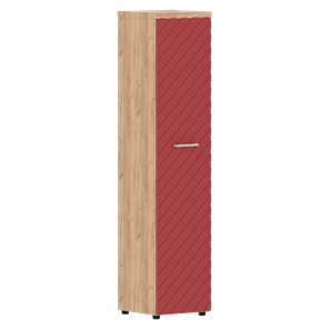 Шкаф TORR LUX TLHC 42.1 колонка с глухой дверью и топом 435х452х1958 Дуб Бофорд/ Красный в Архангельске