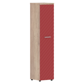 Шкаф-стеллаж TORR LUX TLHC 42.1 колонка с глухой дверью и топом 435х452х1958 Дуб Каньон/ Красный в Архангельске