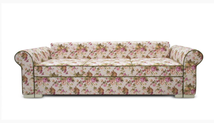 Прямой диван Ameli (Arcadia rose+shaggy green+glance bone) в Архангельске - изображение 3