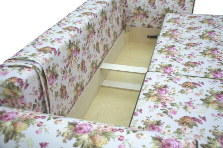 Прямой диван Ameli (Arcadia rose+shaggy green+glance bone) в Архангельске - изображение 5