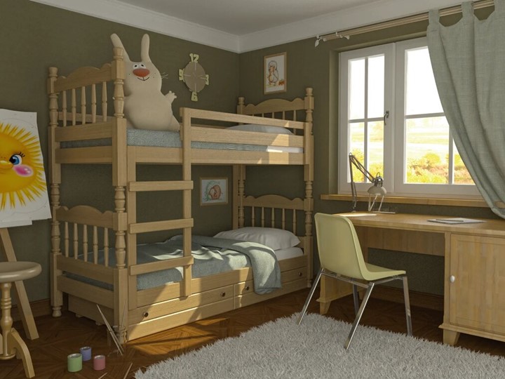 Детская кровать Соня двухъярусная (Сосна) в Архангельске - изображение 1