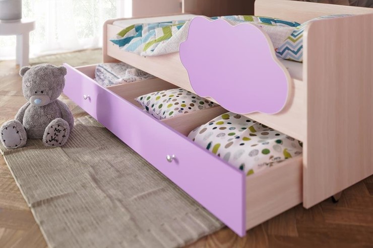 Детская 2-ярусная кровать Соник 1.6 с ящиком, Розовый в Архангельске - изображение 1