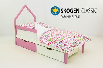 Кровать-домик детская мини Skogen белый-лаванда в Архангельске