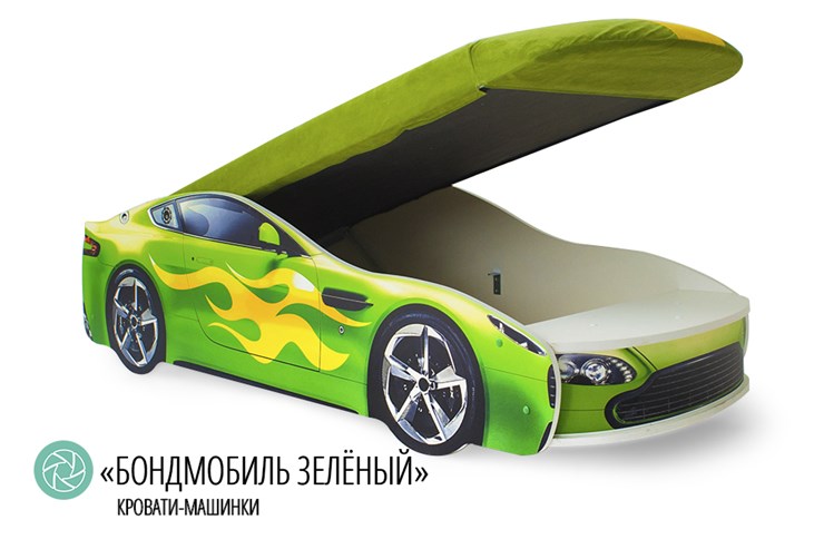 Кровать-машина Бондимобиль зеленый в Архангельске - изображение 1