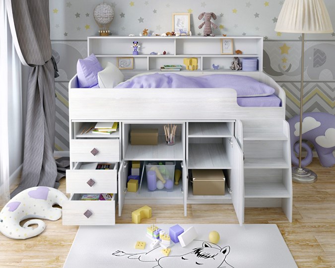 Детская кровать-чердак Малыш-5, цвет Винтерберг в Архангельске - изображение 3