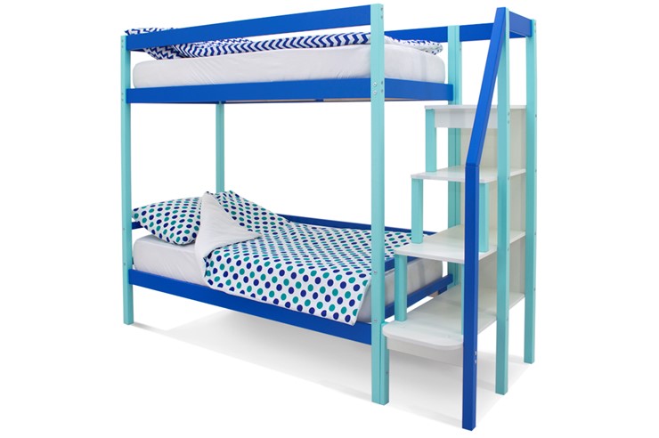Детская 2-этажная кровать Svogen мятный-синий в Архангельске - изображение 2