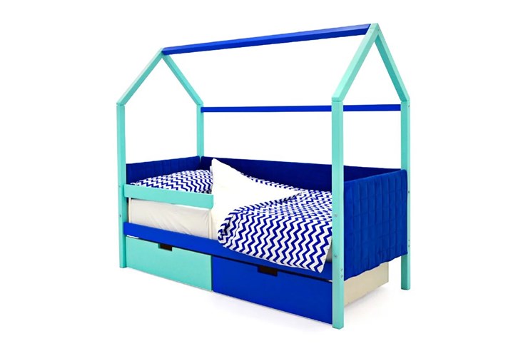 Кровать-домик детская Svogen, мятный-синий мягкая в Архангельске - изображение 3