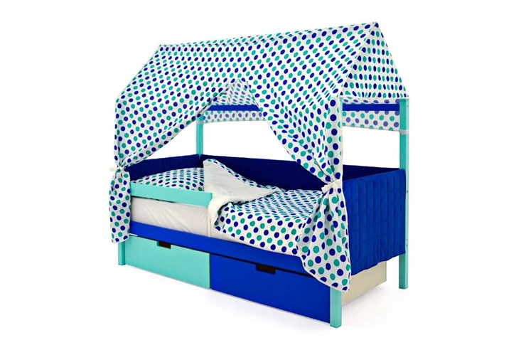 Кровать-домик детская Svogen, мятный-синий мягкая в Архангельске - изображение 1