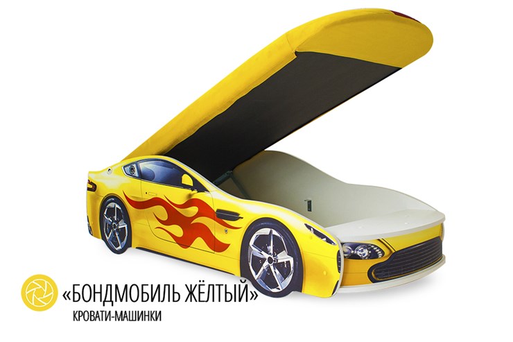 Детская кровать-машина Бондимобиль желтый в Архангельске - изображение 1