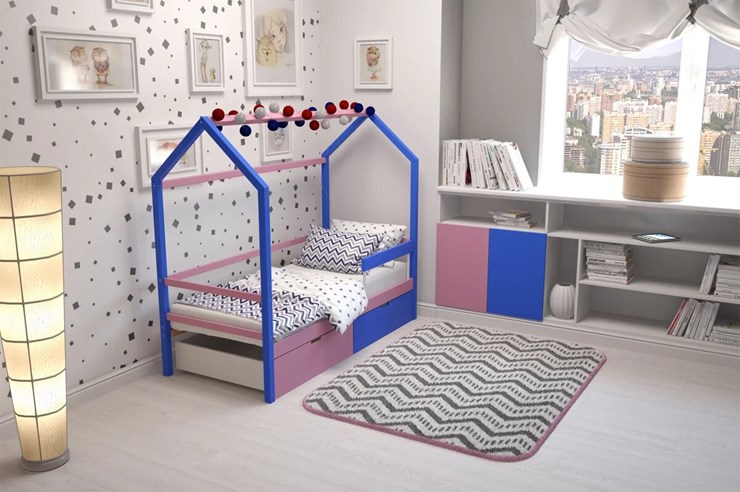 Кровать-домик детская Svogen синий-лаванда в Архангельске - изображение 5