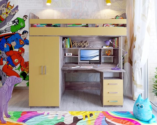 Детская кровать-чердак Аракс, каркас Бетон, фасад Зира в Архангельске - изображение