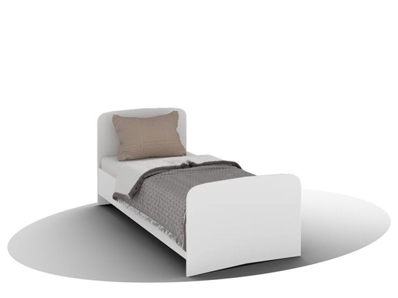 Односпальная кровать ВЕГА Кровать Кр-08 900 с плоским основанием (Белый древесный) в Архангельске - изображение