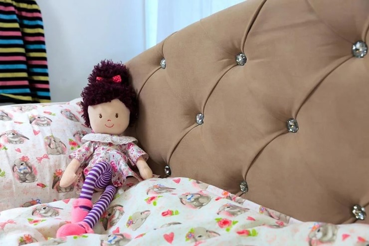 Детская кровать Эльза с бортиком, Бежевый (латы) в Архангельске - изображение 2