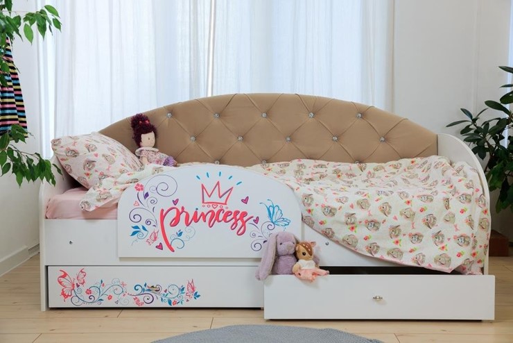 Детская кровать Эльза с бортиком, Бежевый (латы) в Архангельске - изображение 5