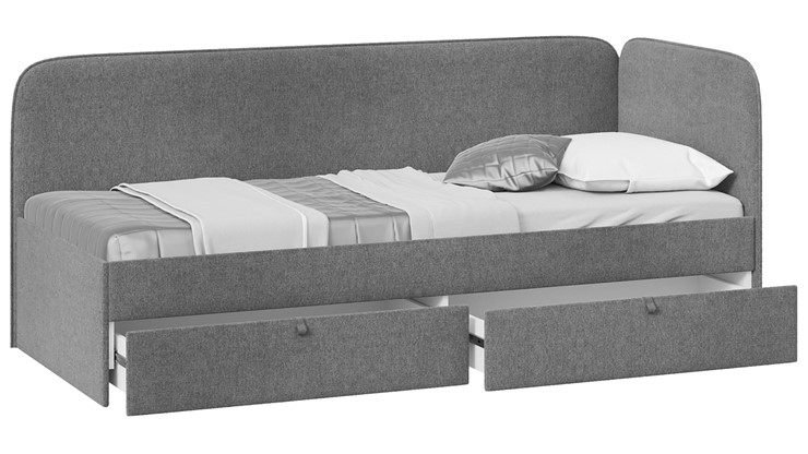 Кровать в детскую Молли тип 1 (90), Микровелюр Scandi Graphite 22 в Архангельске - изображение 1