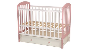 Кровать детская Polini kids Simple 328, белый-розовый в Архангельске - предосмотр 1